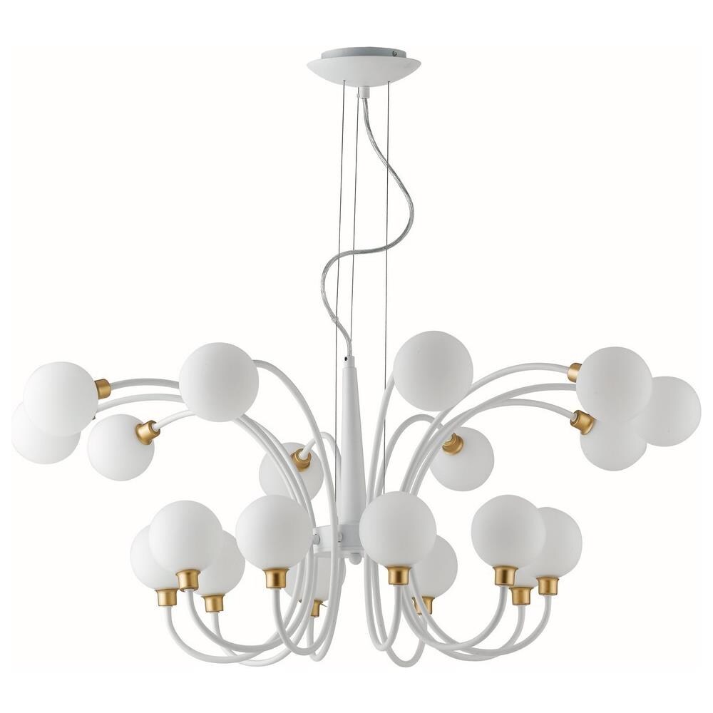 Lampadario Aida Bianco / oro 20xg9 96x42cm - Foto 2