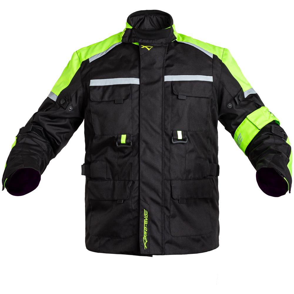 Giacca Tessuto Moto Touring Impermeabile Termica Fluo Sfoderabile Cordura M - Foto 5