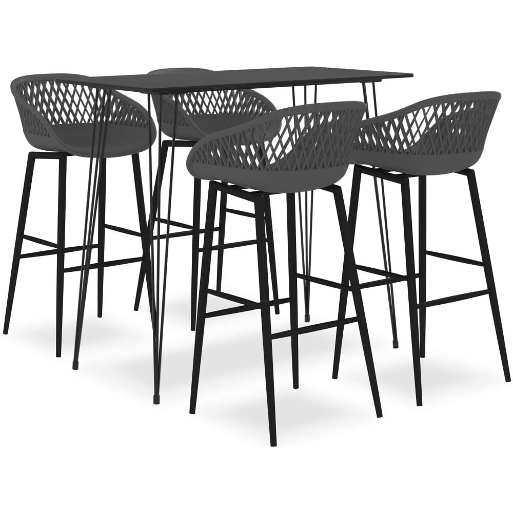 Set Da Bar 5 Pz Nero E Grigio - Foto 1