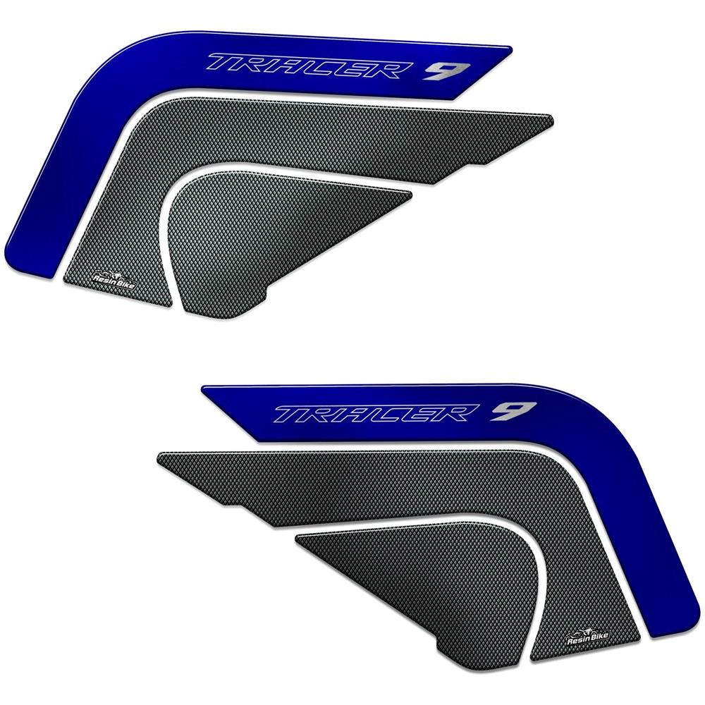 Adesivi 3d Protezioni Laterali Ginocchia Compatibili Con Tracer 9 2021 - Blu Metal - Foto 1