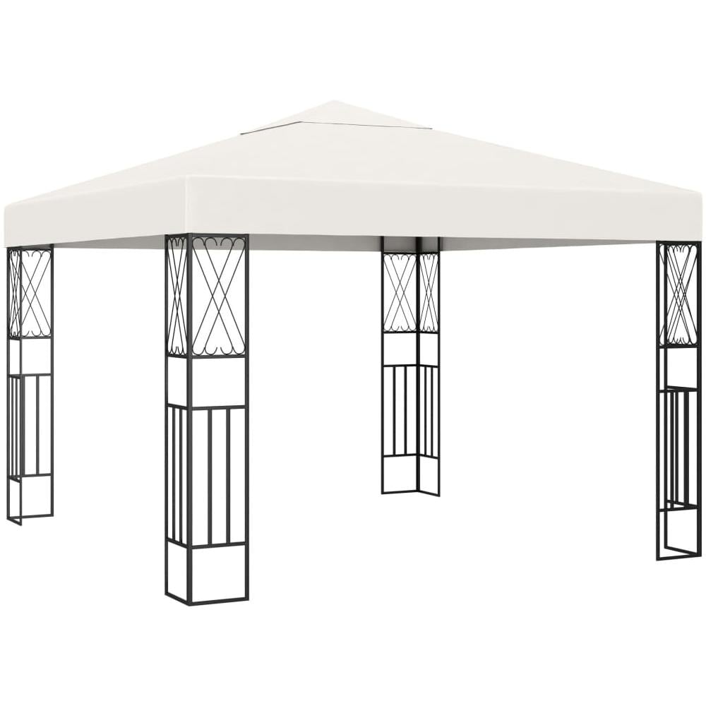 Gazebo con Stringa di Luci LED 3x3 m in Tessuto Crema - Foto 2