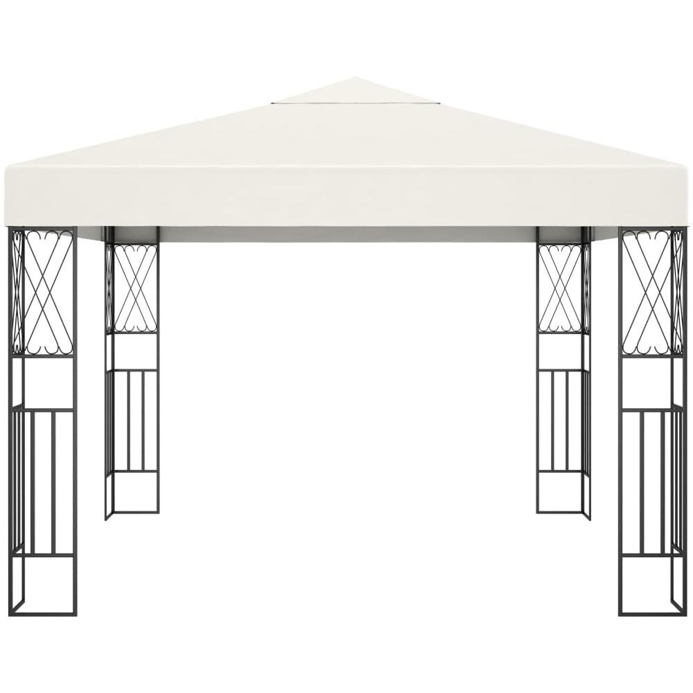 Gazebo con Stringa di Luci LED 3x3 m in Tessuto Crema - Foto 3