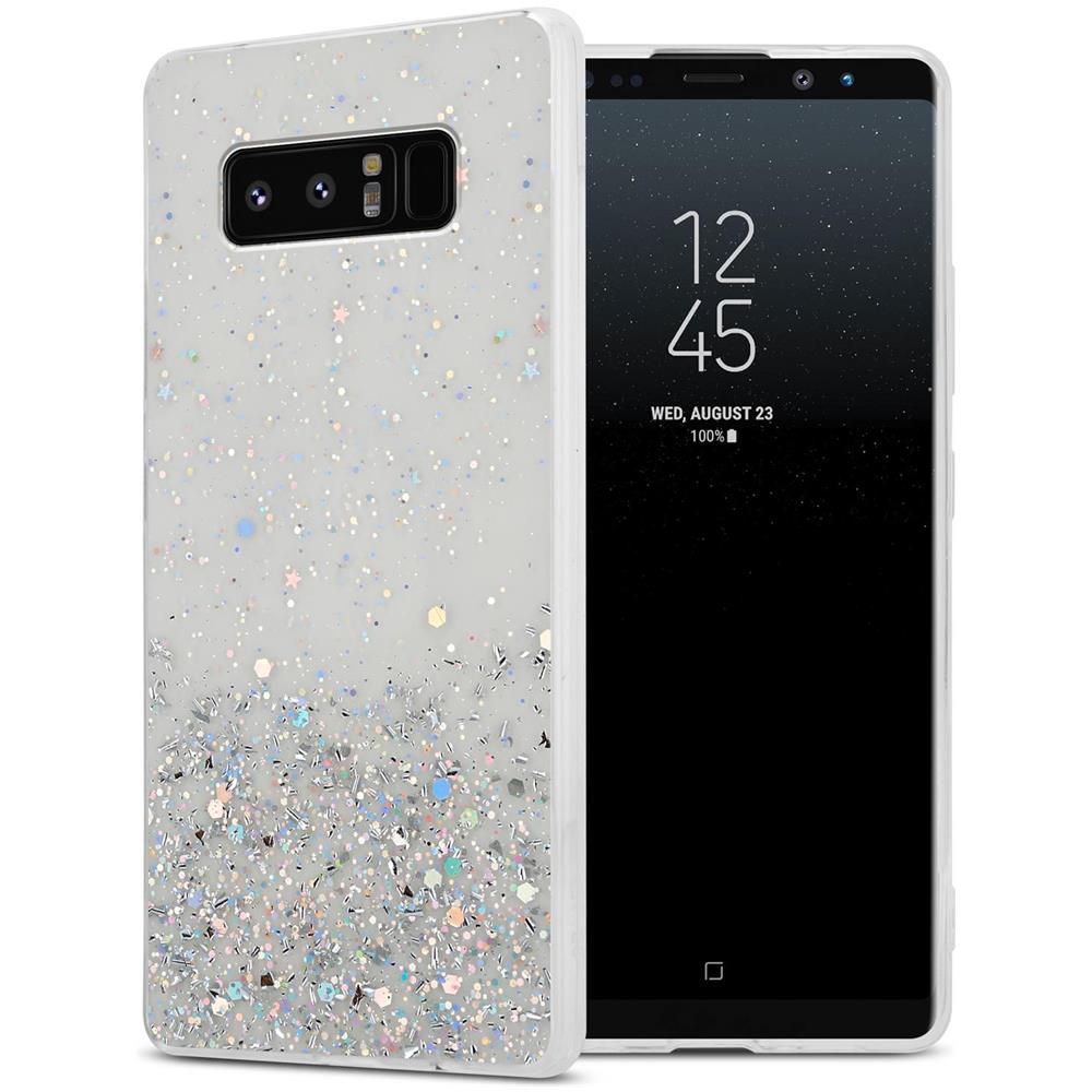 Custodia Compatibile Con Samsung Galaxy Note 8 In Trasparente Con Glitter - Coperchio Protettivo In Silicone Tpu Flessibile Con Glitter Scintillanti - Foto 1