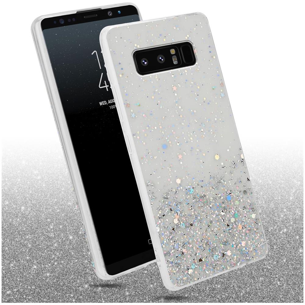 Custodia Compatibile Con Samsung Galaxy Note 8 In Trasparente Con Glitter - Coperchio Protettivo In Silicone Tpu Flessibile Con Glitter Scintillanti - Foto 2