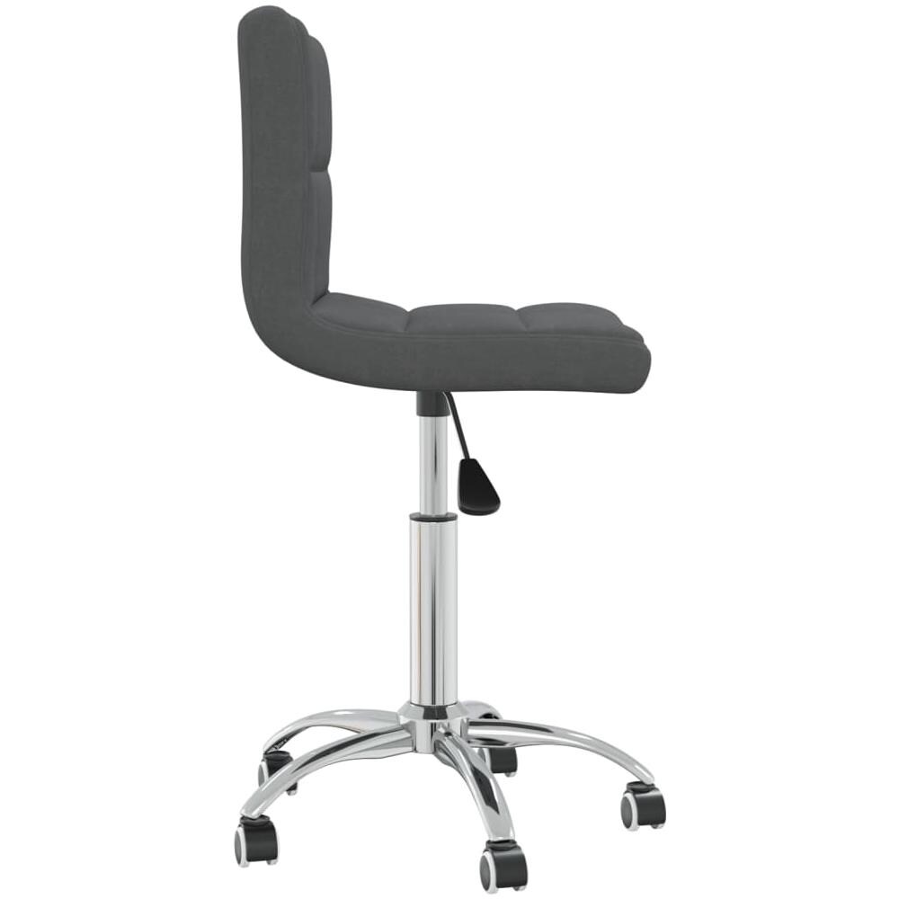 Sedia Da Pranzo Girevole Grigio Scuro In Tessuto - Foto 3