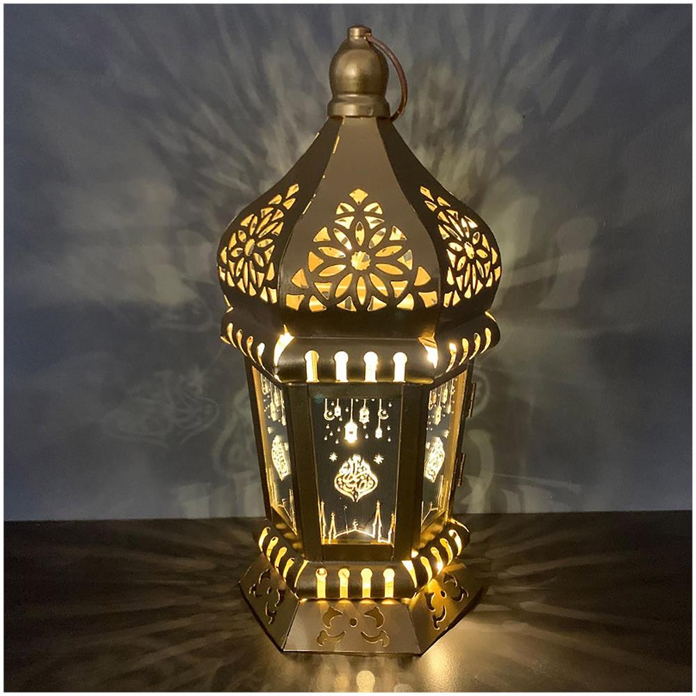 Luci Decorative Per Ramadan – Ghirlanda Luminosa A Forma Di Lanterna 5,4 Ft – 10 LED A Batteria – Per Interni/esterni