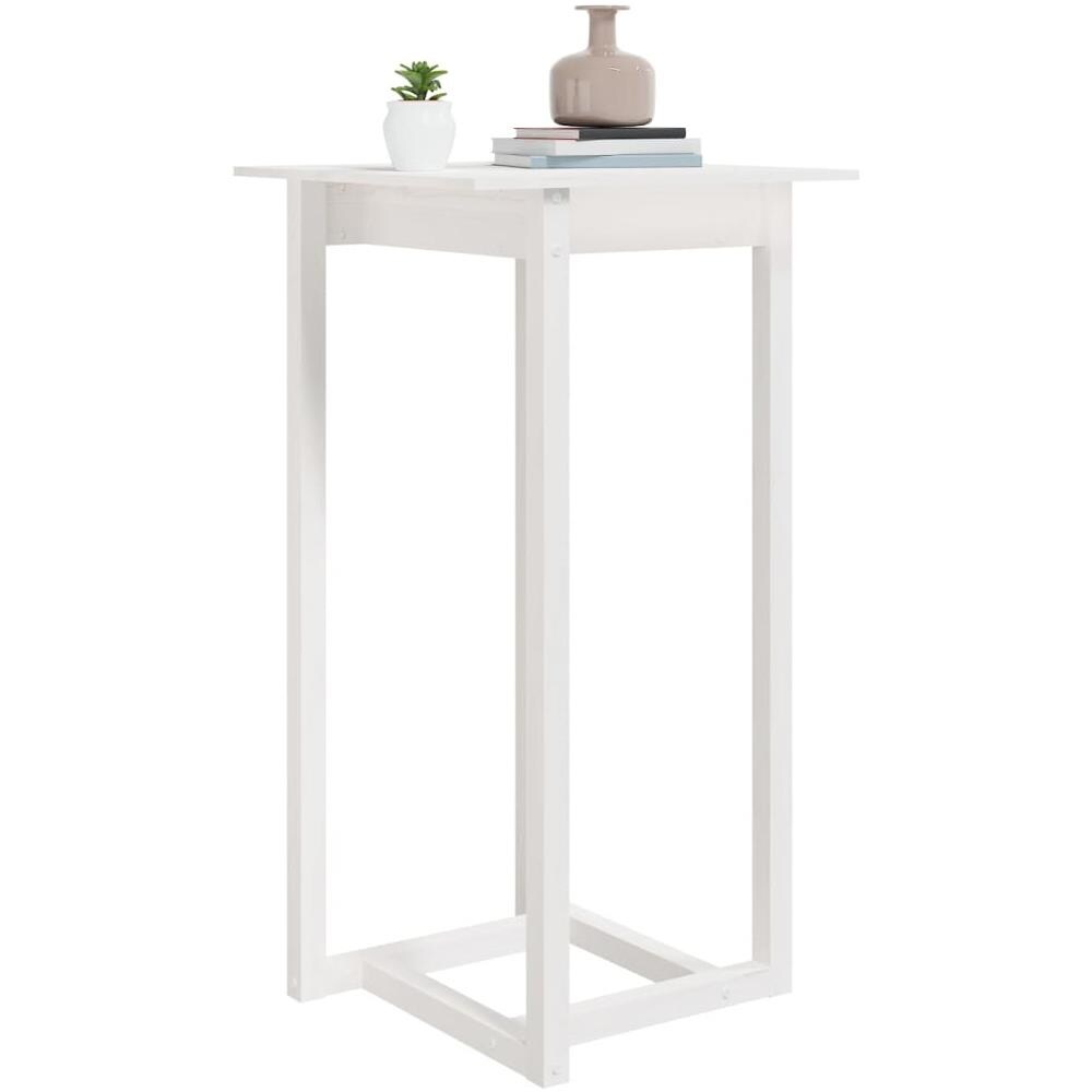 Tavolo da Bar Bianco 60x60x110 cm in Legno Massello di Pino - Foto 2