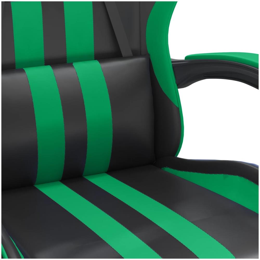 Sedia Da Gaming Con Poggiapiedi Nero E Verde In Similpelle - Foto 2