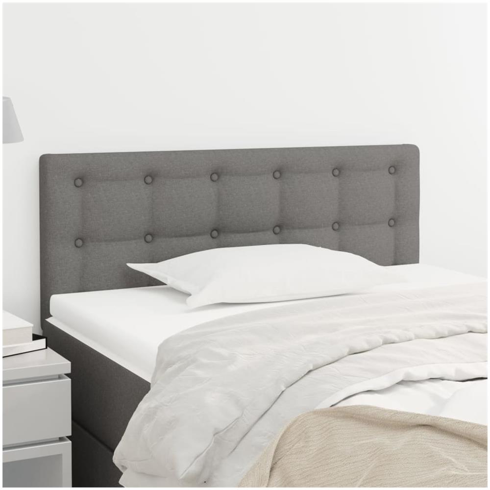 Testiera Grigio Scuro 100x5x78/88 Cm In Tessuto - Foto 1