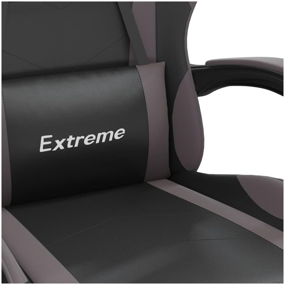 Sedia Da Gaming Con Poggiapiedi Nero E Grigio In Similpelle - Foto 10