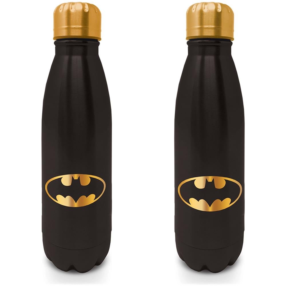 Dc Comics Batman - Borraccia In Metallo Nero E Oro Con Bat Segnale - Foto 2