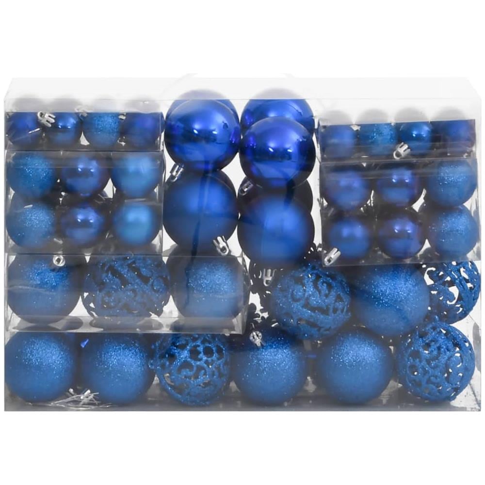 Set Palline Di Natale 111 Pz Blu In Polistirene - Foto 2