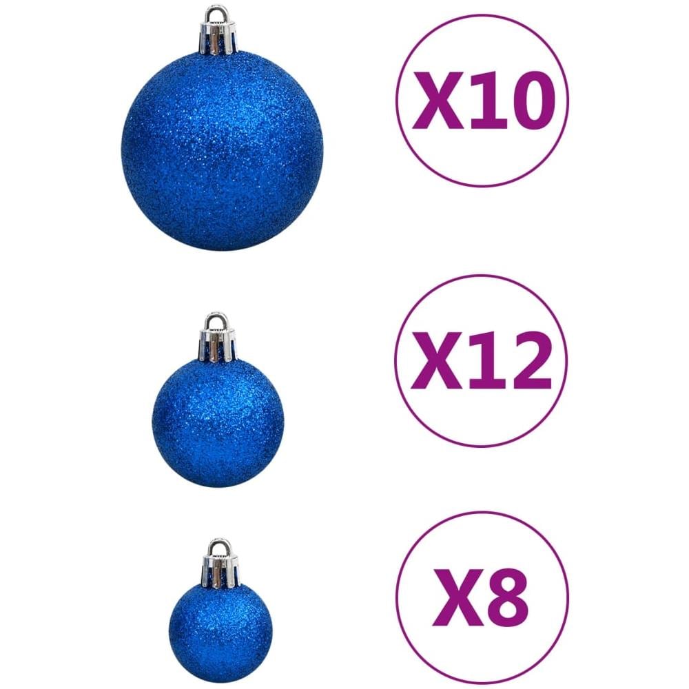 Set Palline Di Natale 111 Pz Blu In Polistirene - Foto 7