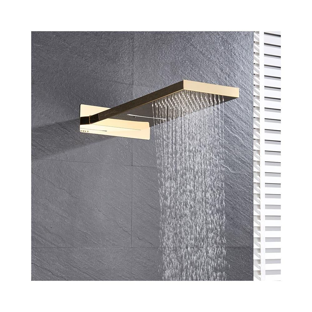 Set miscelatore doccia, Blackswan, tipo M198, modello oro lucido, 3 vie, display e soffione doccia a 2 modalità, misura 55 cm - Foto 2