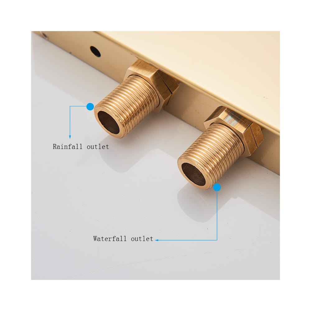 Set miscelatore doccia, Blackswan, tipo M198, modello oro lucido, 3 vie, display e soffione doccia a 2 modalità, misura 55 cm - Foto 4