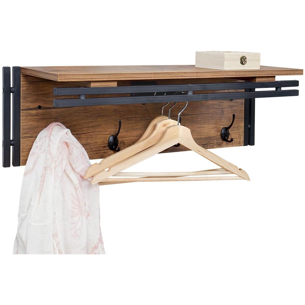 Mendler - Appendiabiti Guardaroba Cappelliera 4 Ganci Hwc-a27 Metallo Legno  Mdf Rovere - ePRICE