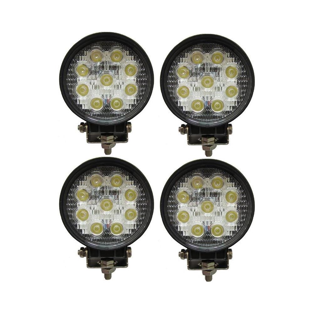 4 X Faro 27w Rotondo Faretto Led Da Lavoro 9 Led Da 3w Di Profondità Auto Barca - Foto 2