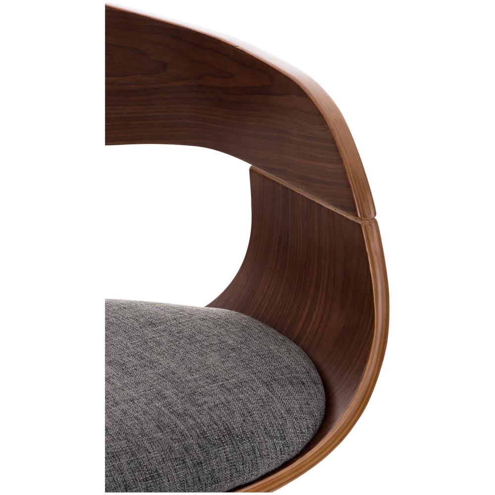 Sgabello rétro Kingston con Braccioli - Sgabello Bar Girevole 360° in Tessuto e Legno I Sgabello Alto Bancone Regolabile 63 - 77 cm Noce / Grigio Chiaro - Foto 5