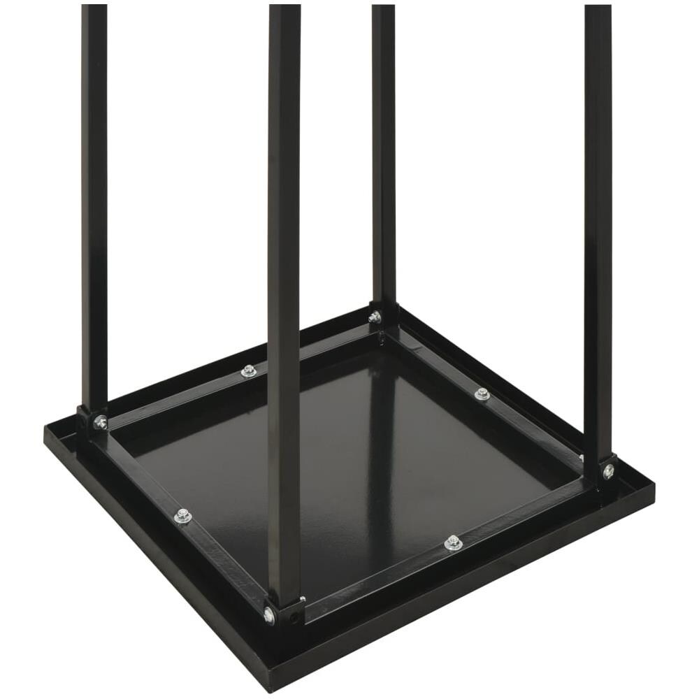 Rastrelliera Per Legna Da Ardere Base Nera 37x37x113cm Acciaio - Foto 5