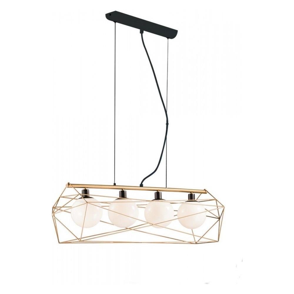 Lampadario Abraxas Nero / oro 4xe27 106x29,5x28cm - Foto 1
