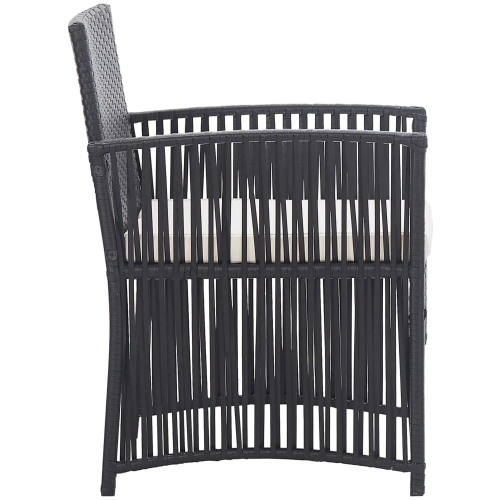 Set Divani Da Giardino 4 Pz Con Cuscini In Polyrattan Nero - Foto 2