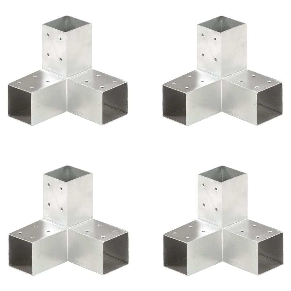 Connettori Per Pali A Forma Di Y 4 Pz Metallo Zincato 71x71 Mm - Foto 1
