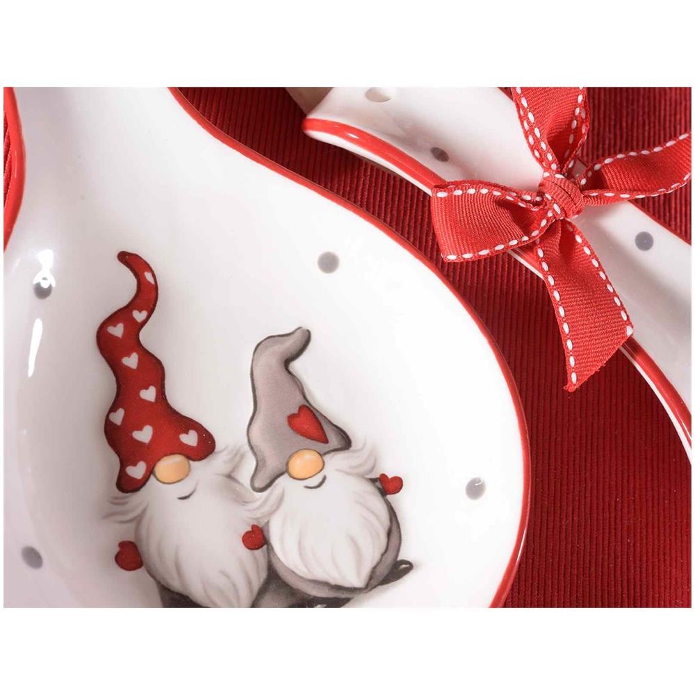 Set Quattro Poggia Mestoli In Ceramica Decorata Con Disegni Natalizi Idea Regalo - Foto 2