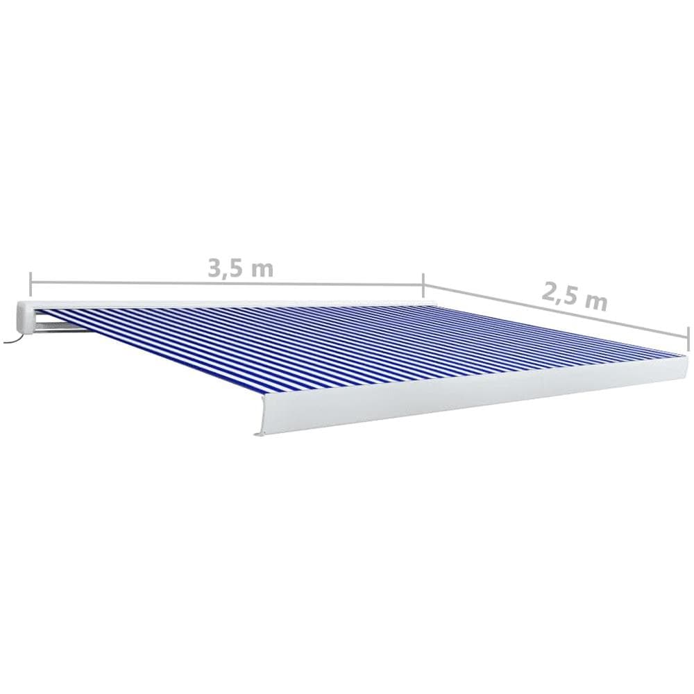 Tenda A Cassonetto Motorizzata 350x250 Cm Blu E Bianco - Foto 7