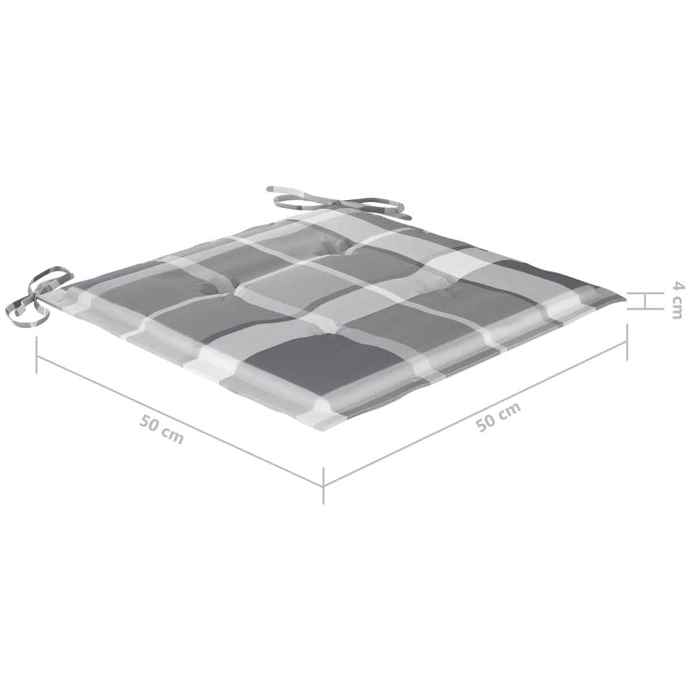 Cuscini Sedie Giardino A Quadri Grigi 4 Pz 50x50x4 Cm Tessuto - Foto 8