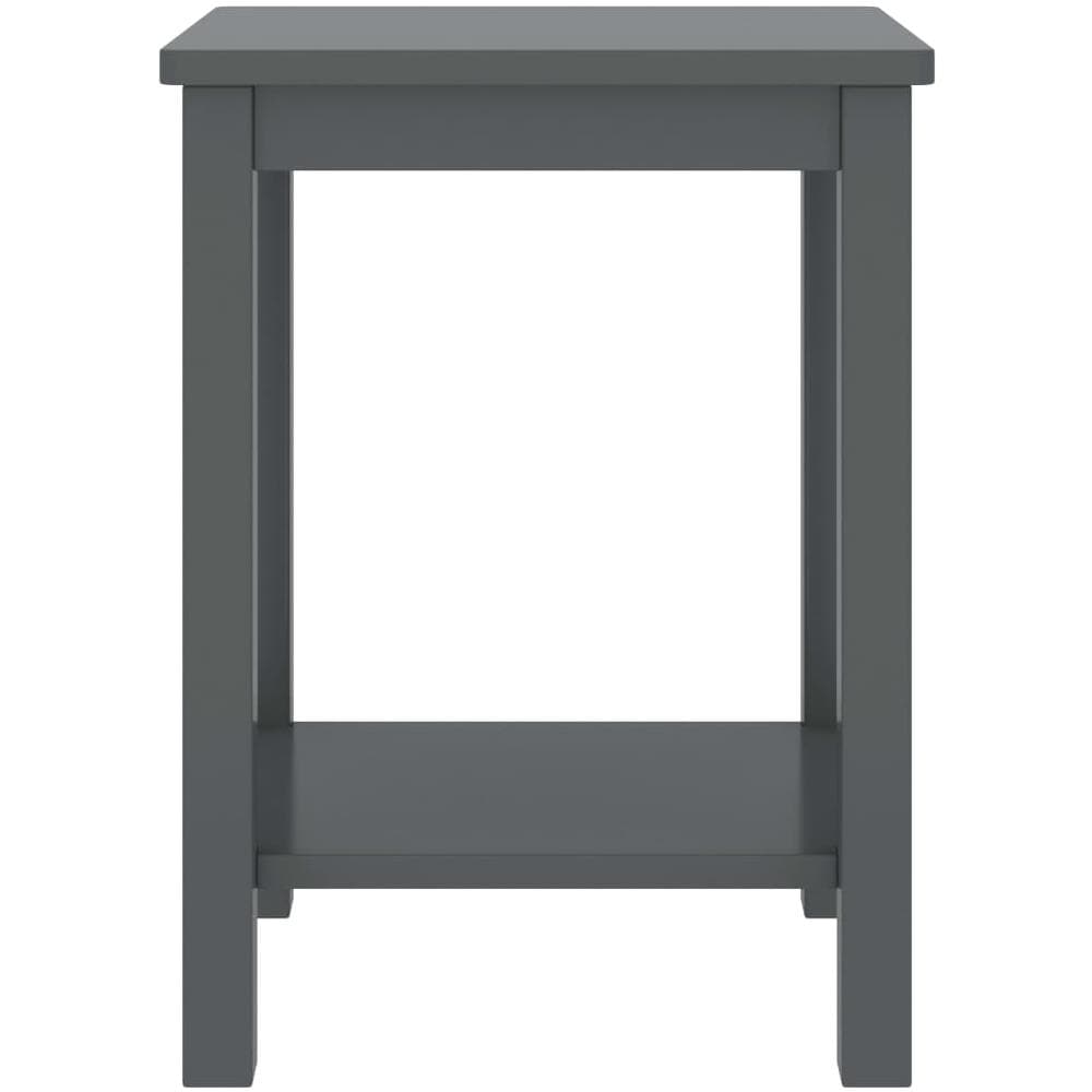 Comodino Grigio Scuro 35x30x47 Cm In Legno Massello Di Pino - Foto 2