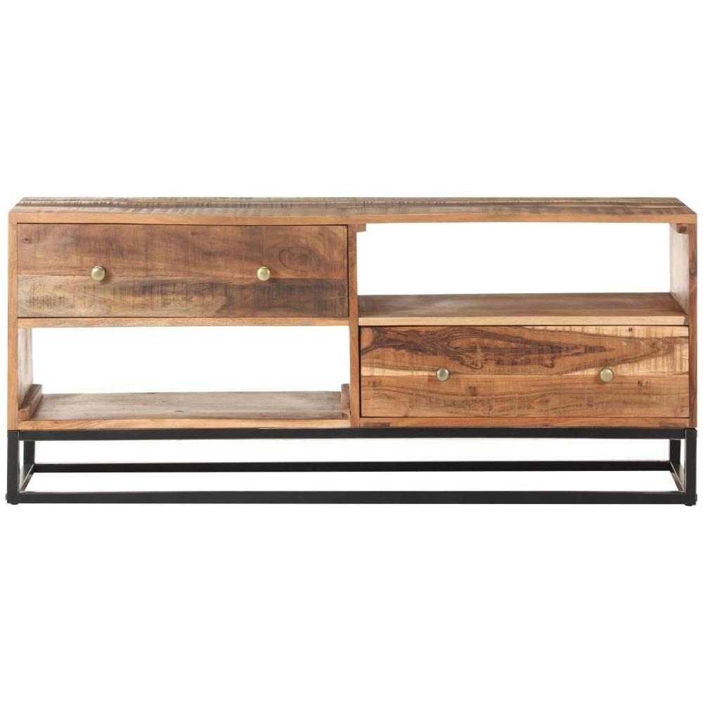 Mobile Porta TV 120x30x50 cm in Legno di Acacia Grezzo - Foto 3