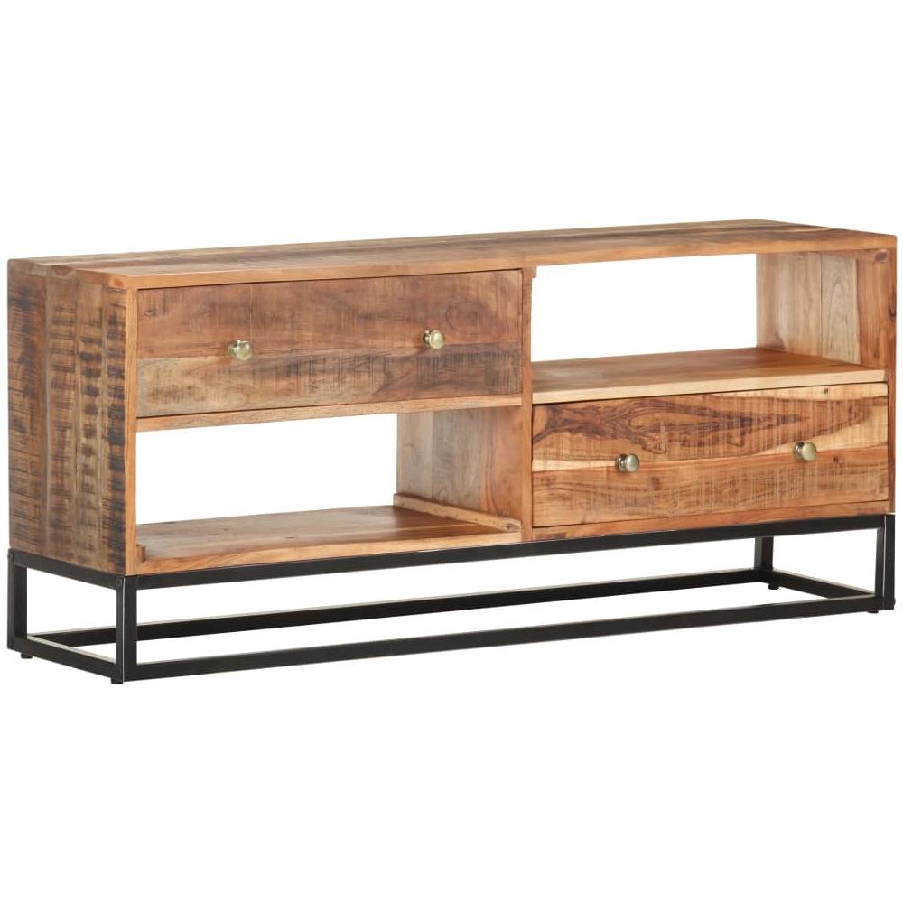 Mobile Porta TV 120x30x50 cm in Legno di Acacia Grezzo - Foto 1