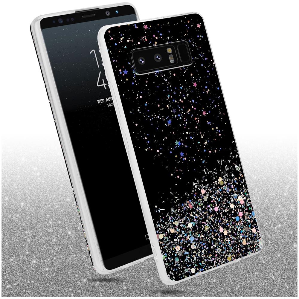 Custodia Compatibile Con Samsung Galaxy Note 8 In Nero Con Glitter - Coperchio Protettivo In Silicone Tpu Flessibile Con Glitter Scintillanti - Foto 2