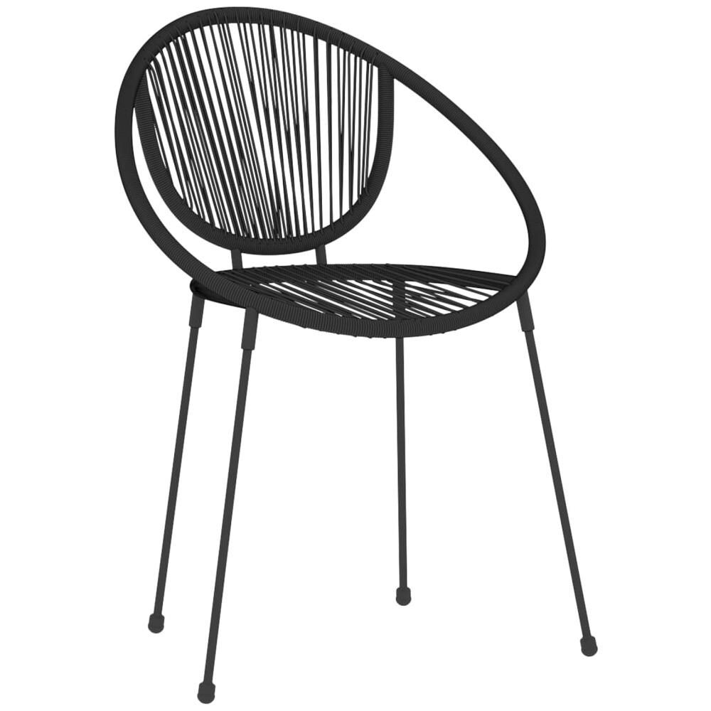 Set Mobili Da Pranzo Per Giardino 3 Pz Nero - Foto 3