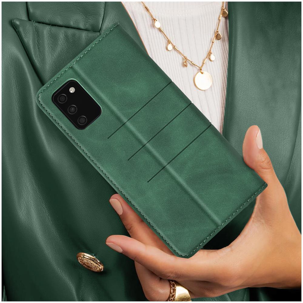 Custodia Similpelle Soft-touch Galaxy A03s Funzione Supporto Verde - Foto 2