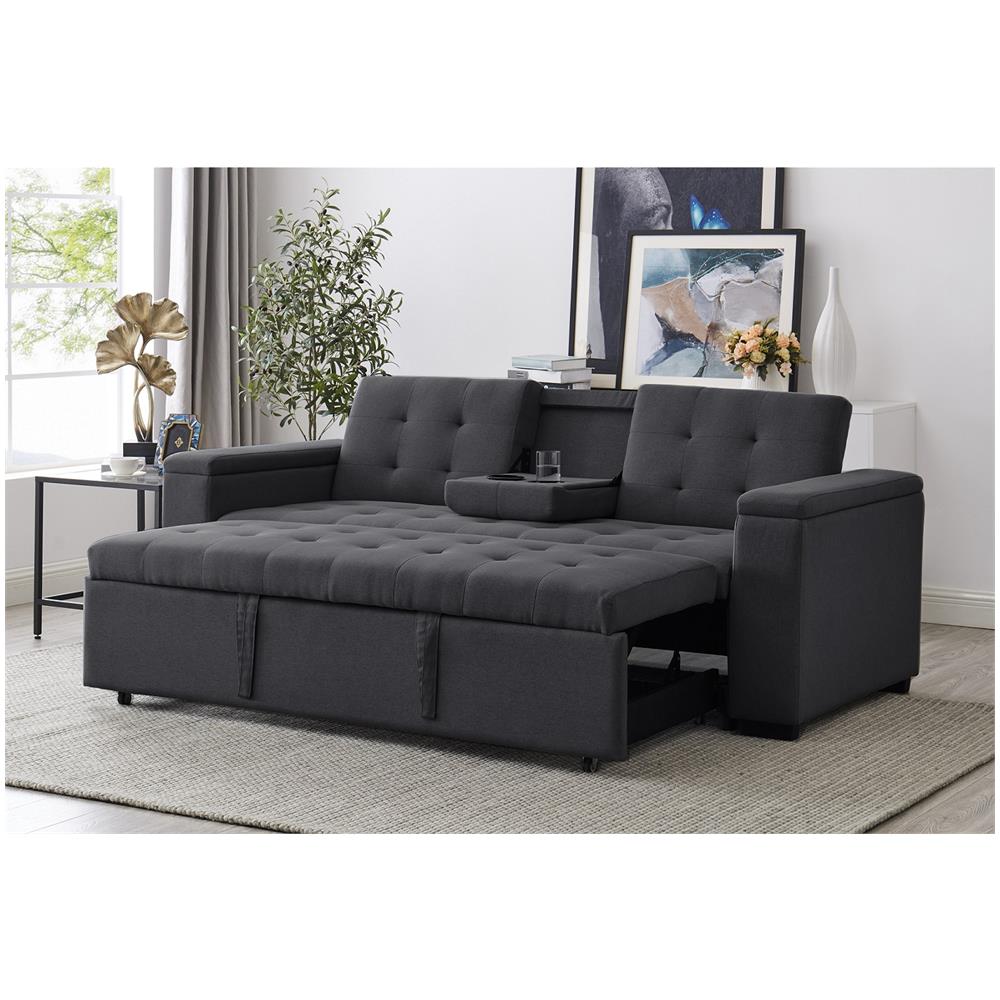 Noho Divano Letto 4 Posti Grigio Scuro - Foto 1