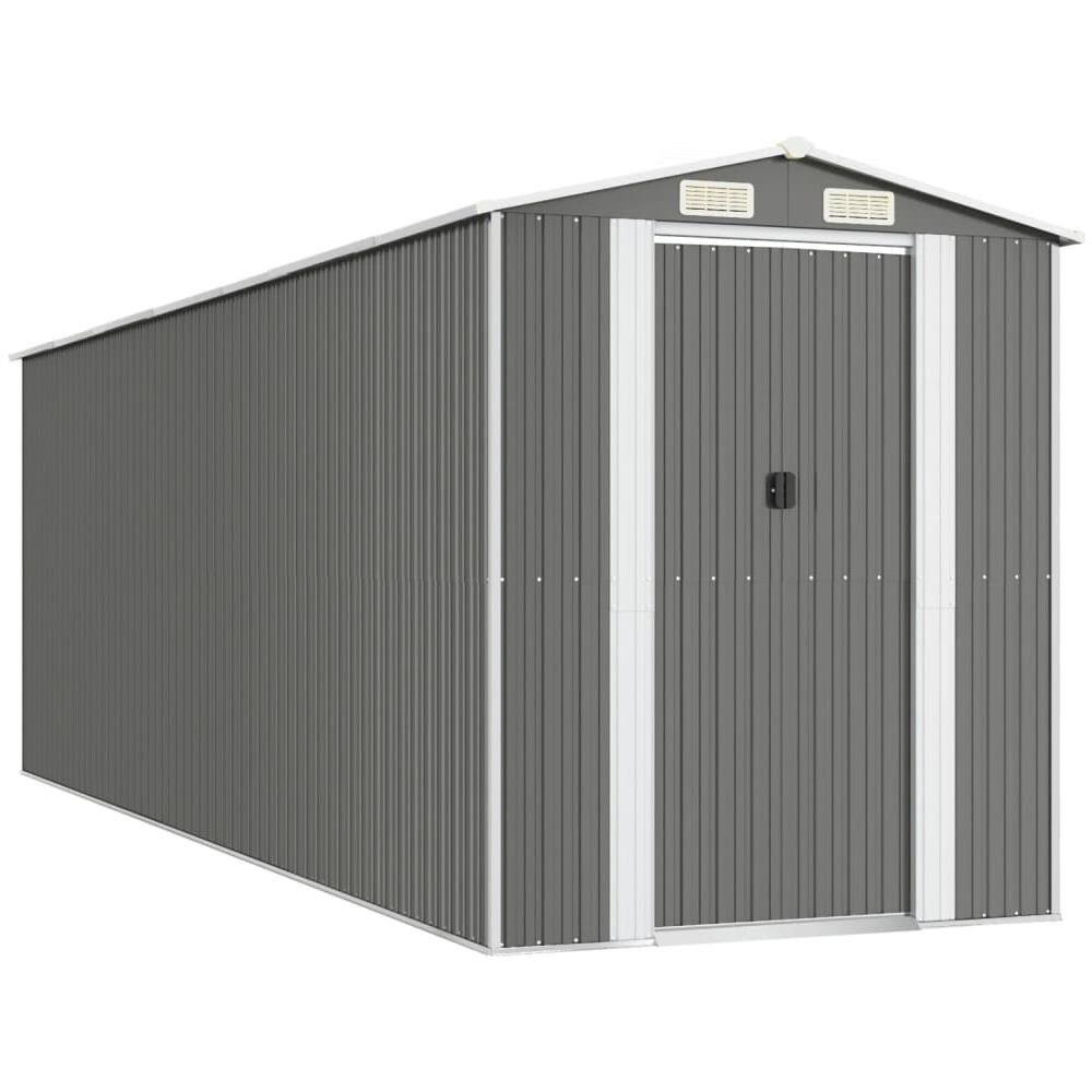 Capanno Da Giardino Grigio Chiaro 192x606x223cm Acciaio Zincato - Foto 2