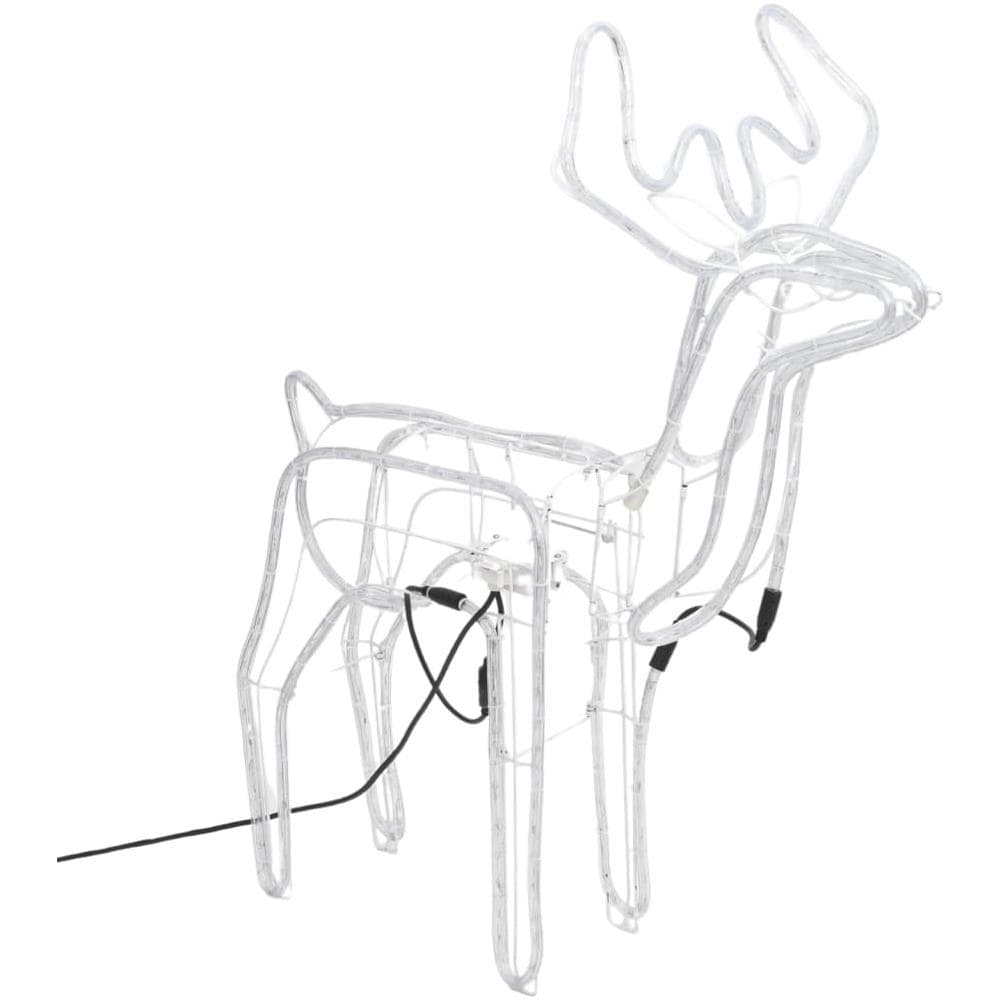 Figure Natale Renne Teste Mobili 3 Pz Bianco Freddo 76x42x87 Cm - Foto 3