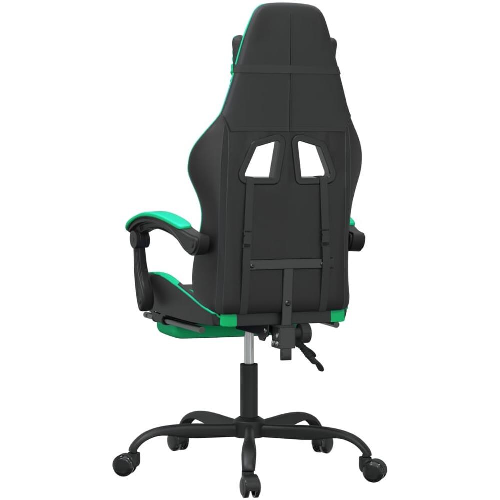 Sedia Da Gaming Con Poggiapiedi Nero E Verde In Similpelle - Foto 2