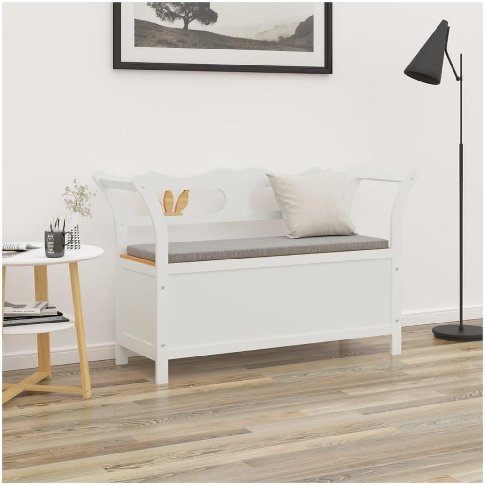 Panca Bianca 107x45x75,5 cm Legno Massello di Abete - Foto 1