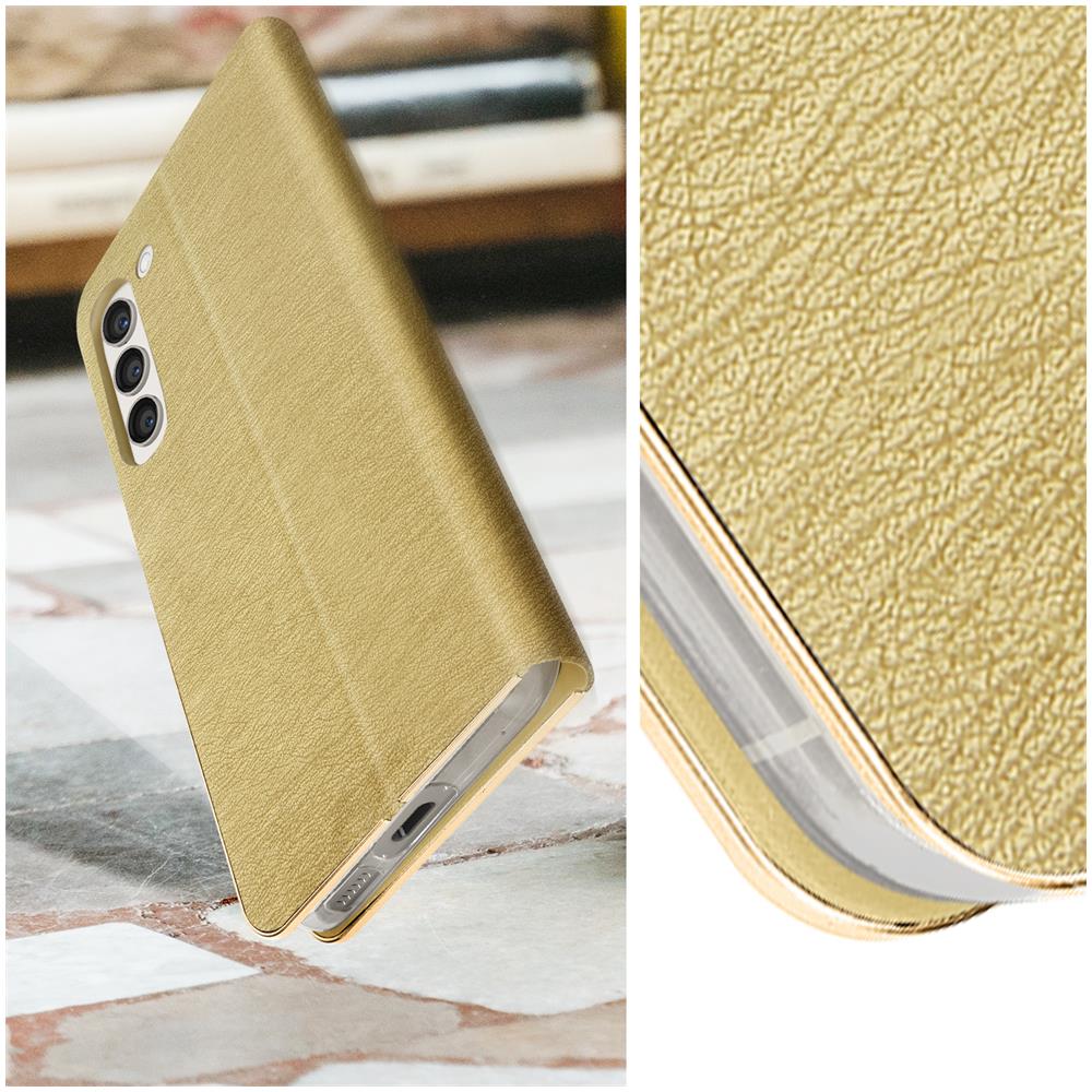 Custodia Per Samsung Galaxy S23 Plus, Portacarte E Funzione Supporto Oro - Foto 5