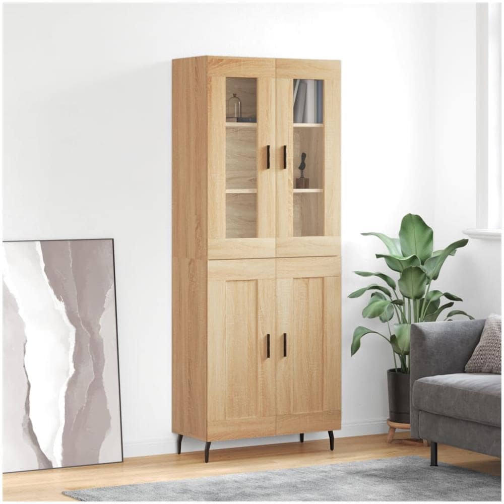 Credenza Rovere Sonoma 69,5x34x180 Cm In Legno Multistrato - Foto 1