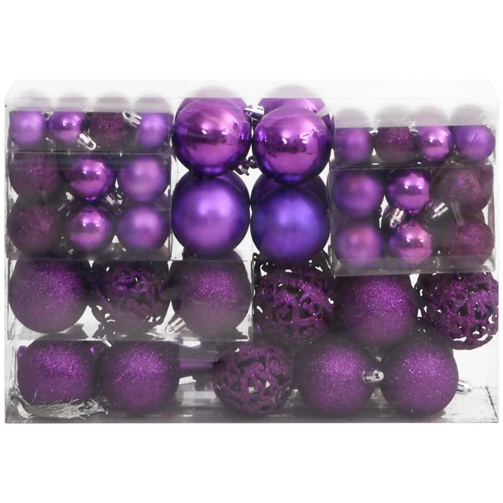 Set Palline Di Natale 111 Pz Viola In Polistirene - Foto 2