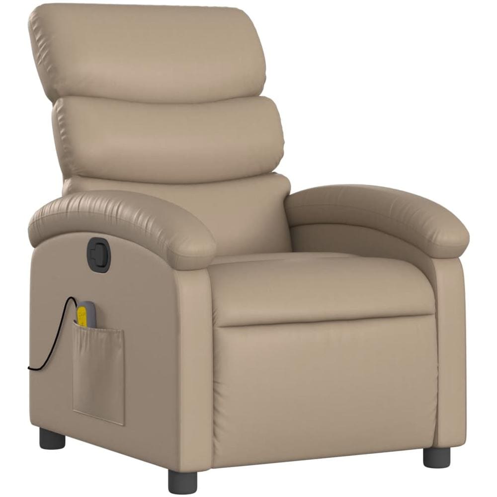 Poltrona Massaggiante Reclinabile Cappuccino In Similpelle - Foto 2