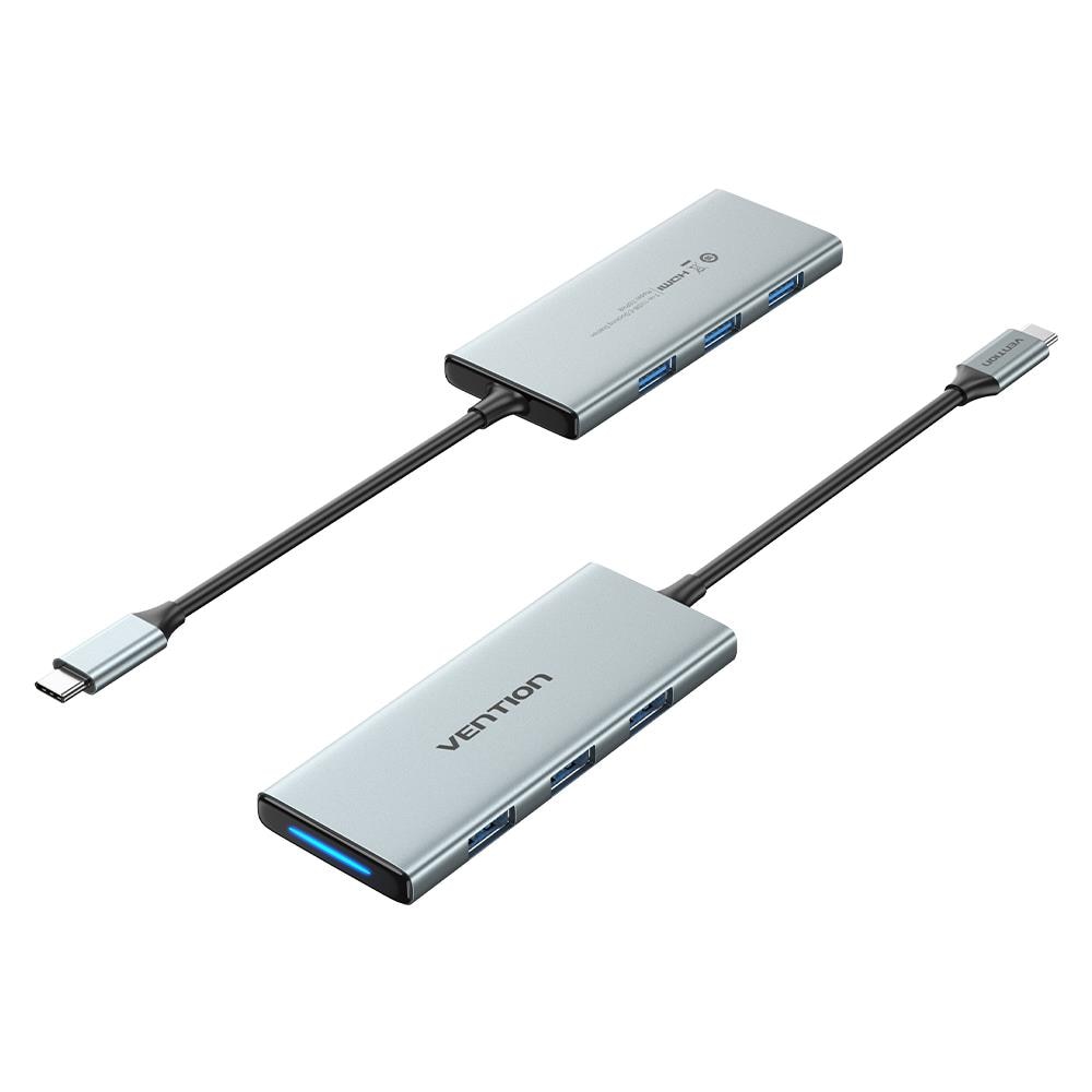 TOPHB replicatore di porte e docking station per laptop Cablato USB 3.2 Gen 1 (3.1 Gen 1) Type-C Argento - Foto 1