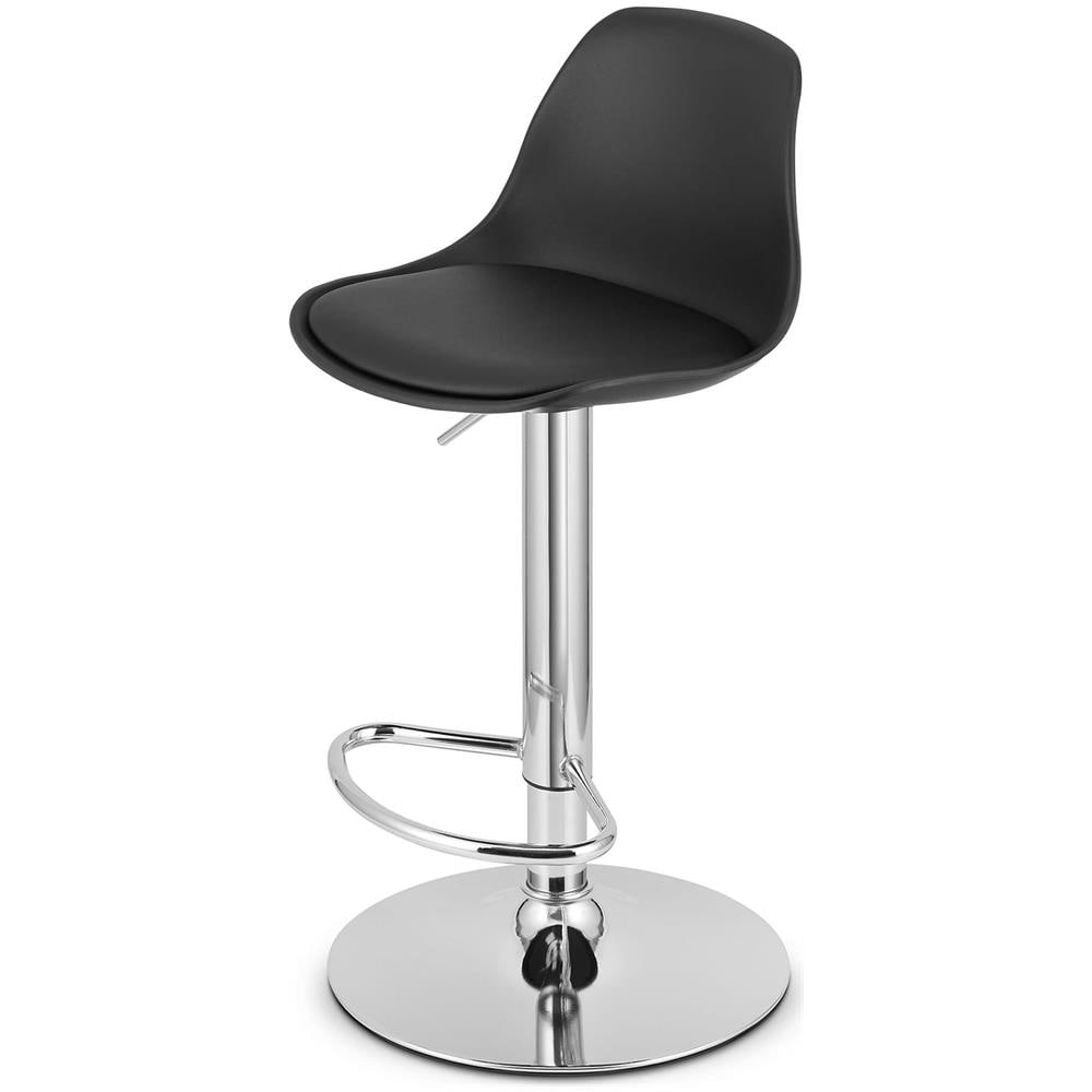 Sgabello girevole HOGA - Nero con base cromata x 2 - Foto 7