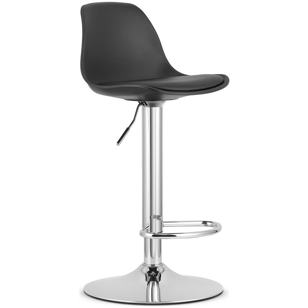 Sgabello girevole HOGA - Nero con base cromata x 2 - Foto 2