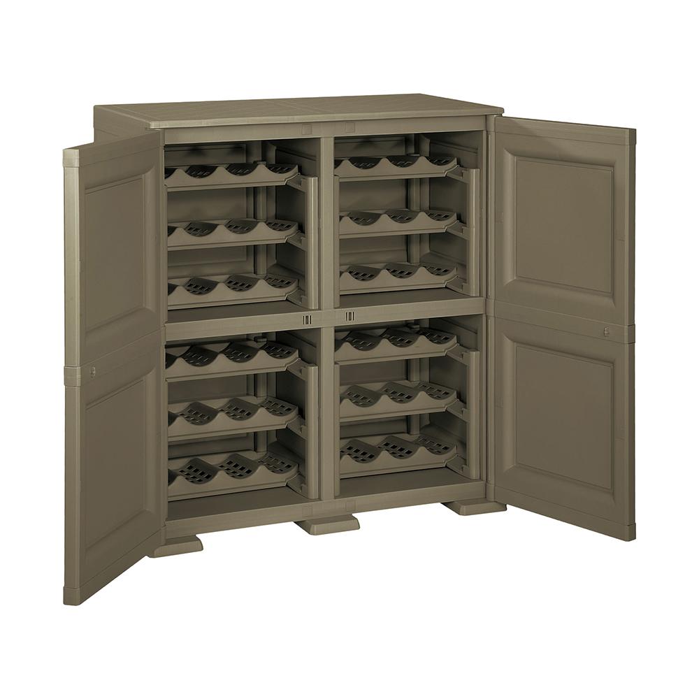 Baule OMNIMODUS Tontarelli - Mobile Contenitore In Plastica, 47x40x44 Cm, Colore Wengé