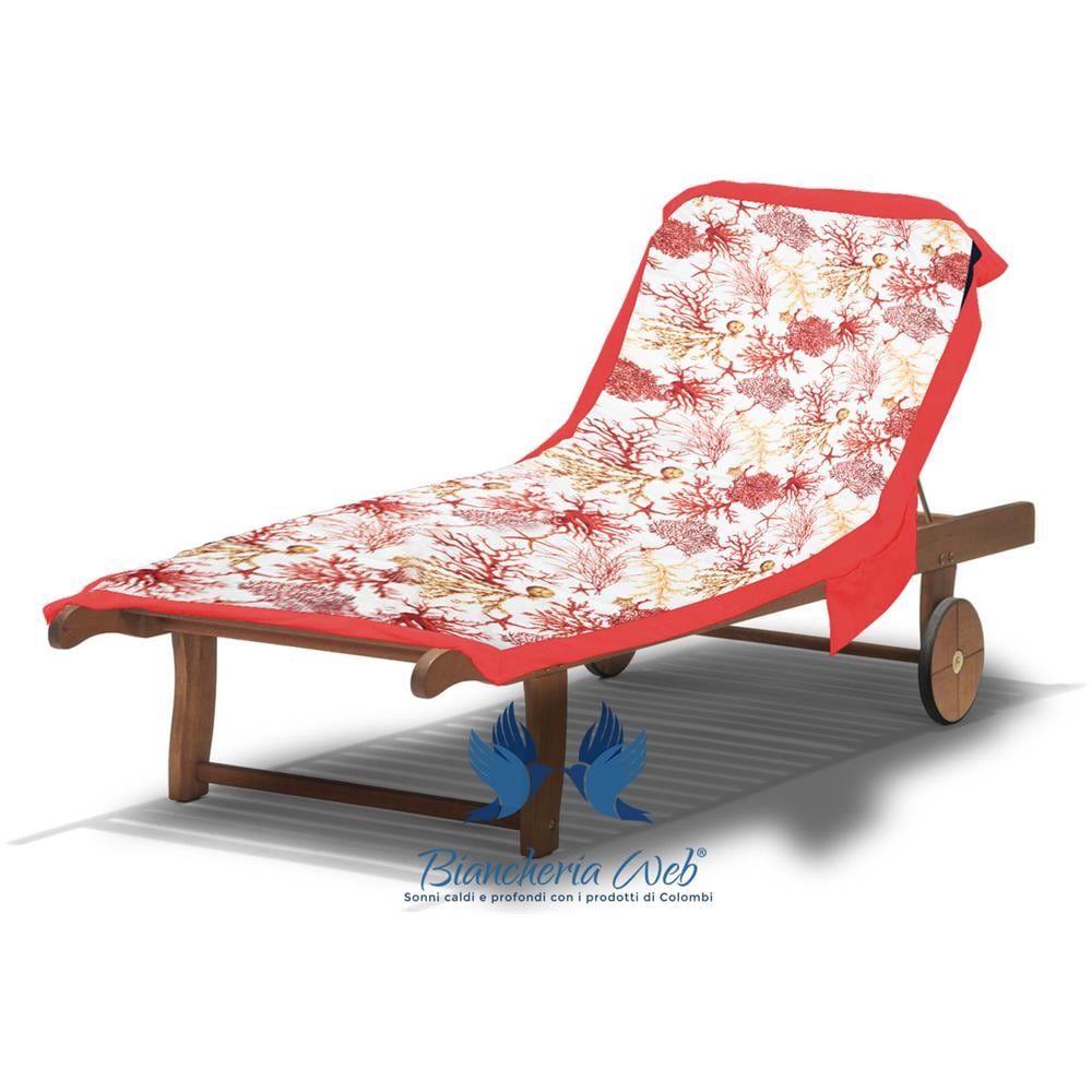 Telo Mare In Microfibra Da Lettino Con Cuscino Modello Comodo Coralli Telo Mare Corallo - Foto 1