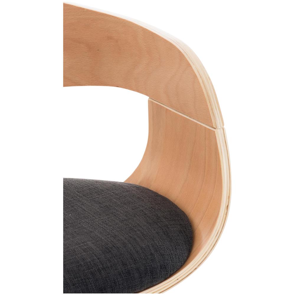 Sgabello rétro Kingston con Braccioli - Sgabello Bar Girevole 360° in Tessuto e Legno I Sgabello Alto Bancone Regolabile 63 - 77 cm Natura / Grigio Scuro - Foto 5